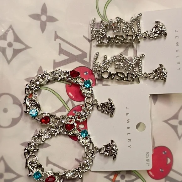 Source Unknown Silver and Multicolor Earrings Set - Picture 7 of 13